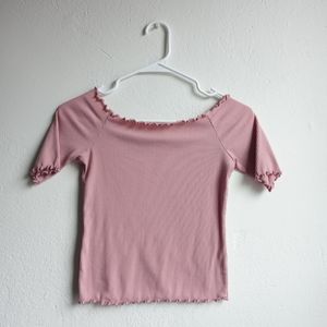 Caution to the Wind Pink Off The Shoulder Crop Top